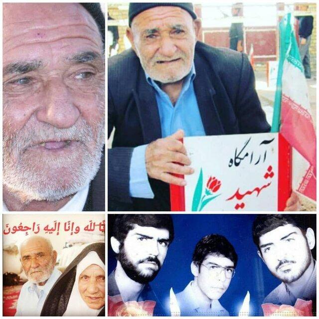 پیکر پدر بزرگوار شهیدان حسینی در شهر بهرمان تشییع شد